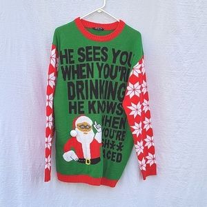 Men's ugly sweater contest winner, He Sees You When ... sz 2XL, winner!
